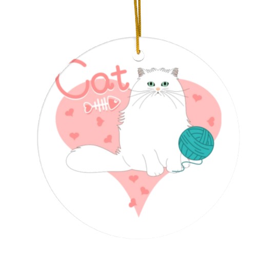 Love Persian Cat Ceramic Ornaments