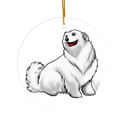 Dog Great Pyrenees White Ceramic Ornaments