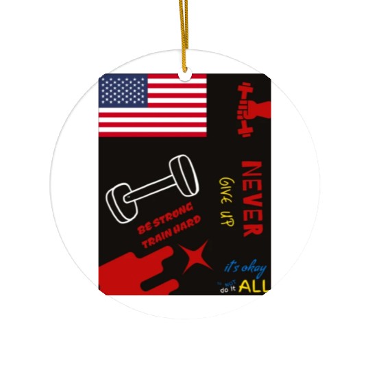 never give up Ceramic Ornaments