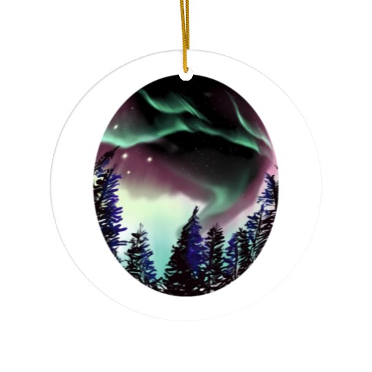 Northern Lights Aurora Borealis For Or Ceramic Ornaments