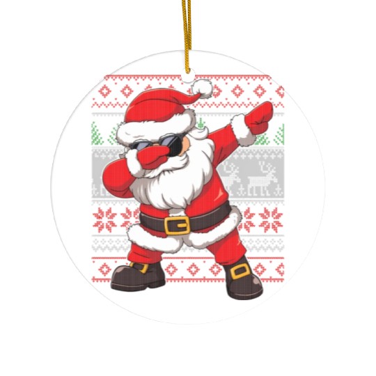 Dabbing Santa Funn Ugly Ceramic Ornaments