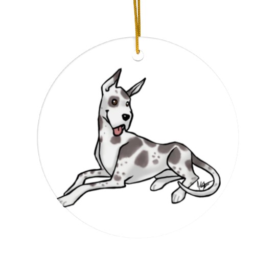 Dog Great Dane Harlequin Ceramic Ornaments