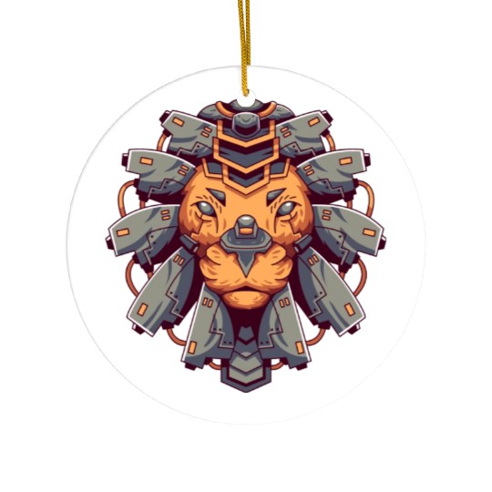 Mecha Lion Head Ceramic Ornaments