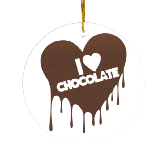 I Love Chocolate Candy Heart Lover Ceramic Ornaments