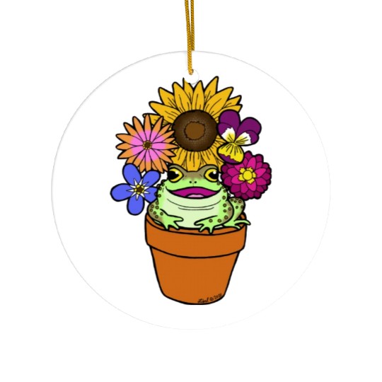 Flower Pot Toad Ceramic Ornaments