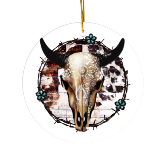 Bull Skull Western Ceramic Ornaments