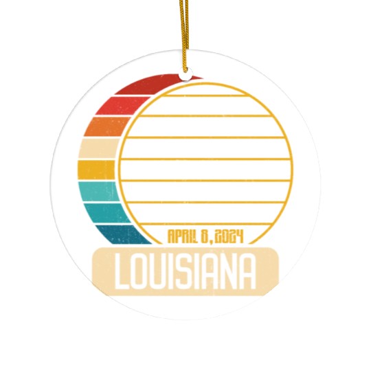 Total Solar Eclipse Louisiana April 28 2024 Ceramic Ornaments