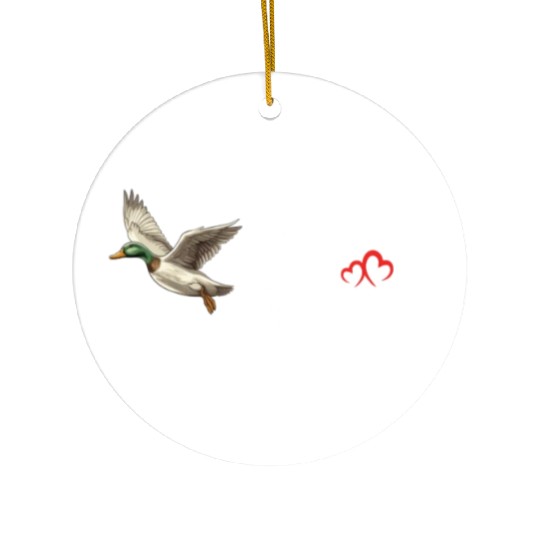 Duck Hunting Love Heartbeat Duck Hunter Ceramic Ornaments