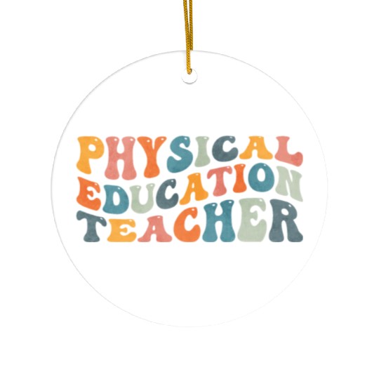Groovy Physical Education Teacher PE Teaching Ceramic Ornaments