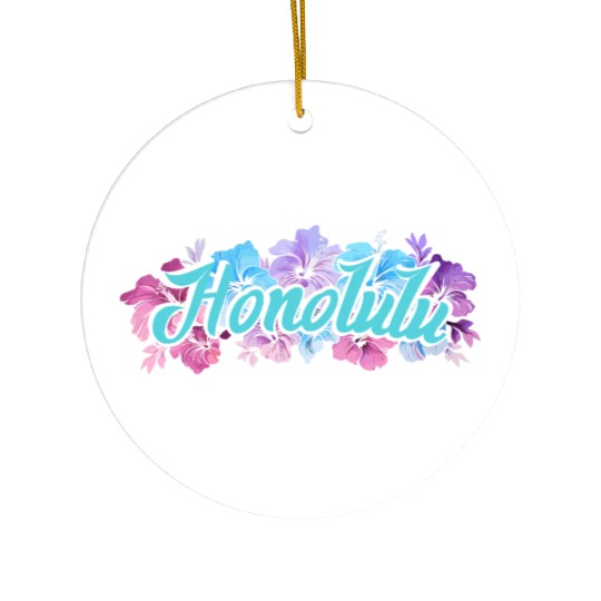 Honolulu Hawaii Hibiscus Ceramic Ornaments