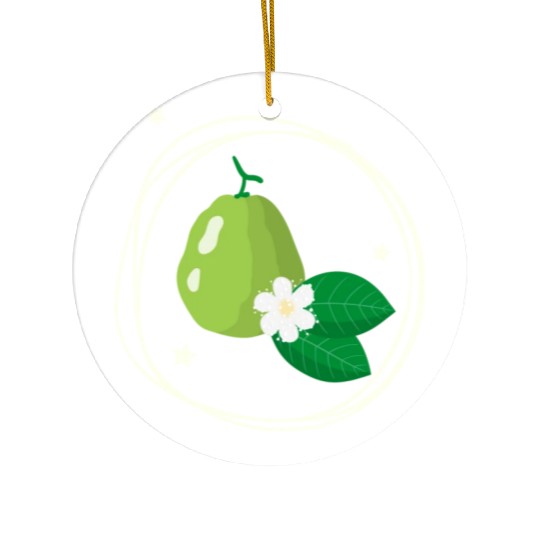 Guava With Flower And Leaves Ceramic Ornaments