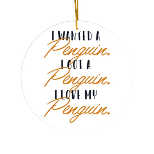 I Love My Penguin King Emperor Sea Bird Ceramic Ornaments