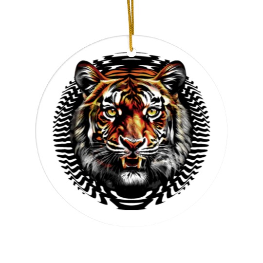Tiger and tribal pattern Ceramic Ornaments