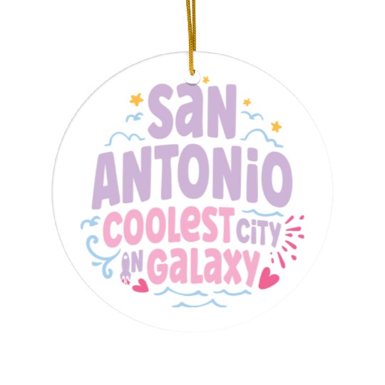 San Antonio Coolest Galaxy Ceramic Ornaments