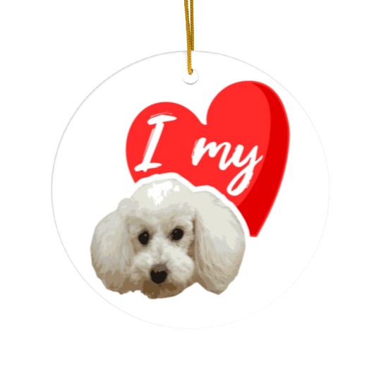 Cute poodle design makes the hearts beat faster Ceramic Ornaments