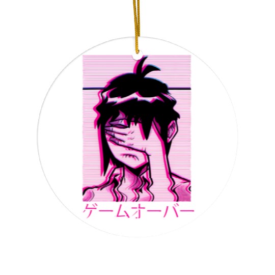 Vaporwave E Japanese Aesthetic Anime Sad E Ceramic Ornaments