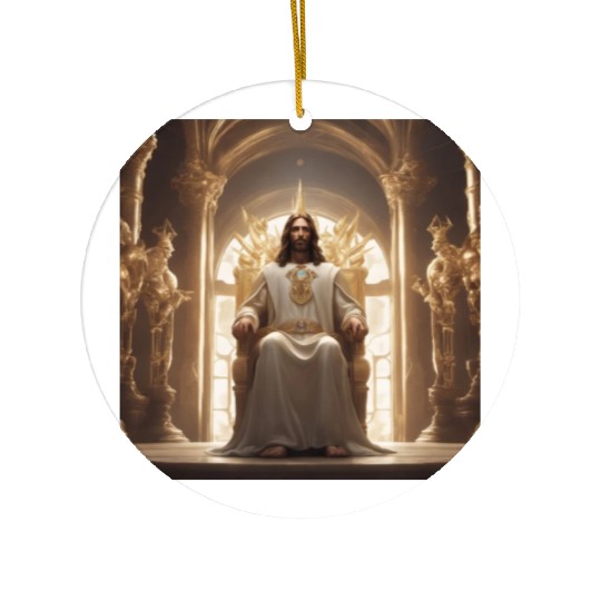 Jesus is king Ceramic Ornaments