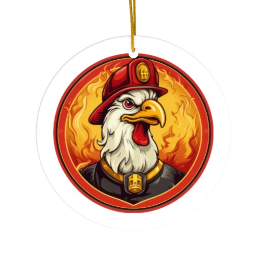 Fire department cock Ceramic Ornaments
