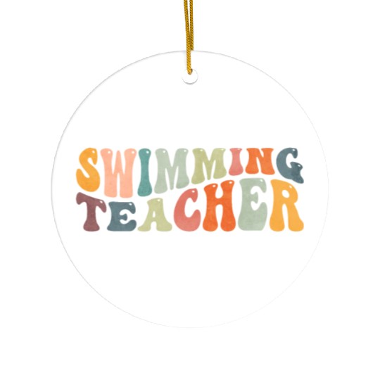 Groovy Swimming Teacher Swimmer Swim Coach Ceramic Ornaments