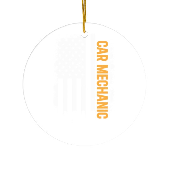 Car Mechanic US Flag Auto Mechanic Ceramic Ornaments