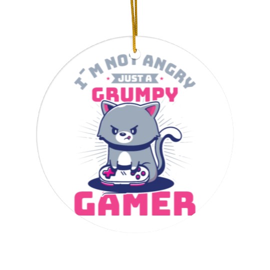 Gaming, Gaming, Video Game, Grumpy Cat Gamer Ceramic Ornaments