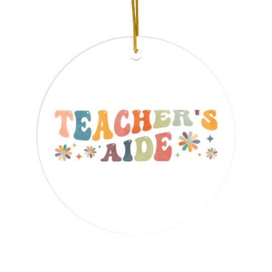 Groovy Teacher's Aide Teacher Assistant Ceramic Ornaments