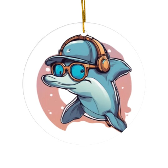 funny dolphin Ceramic Ornaments