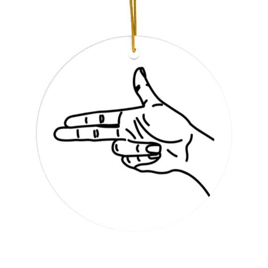 Hand gesture gun bang war Ceramic Ornaments