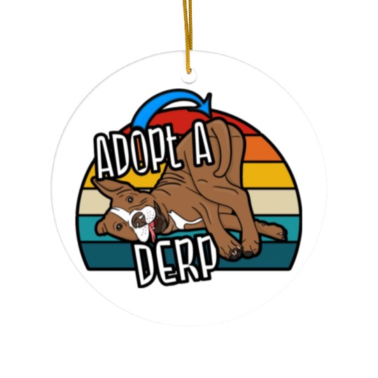 Pit Bull Lover Adopt A Derp Dog Rescue Ceramic Ornaments