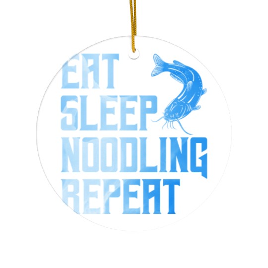 Flathead Fish Eat Sleep Noodling Repeat Catfish Ceramic Ornaments