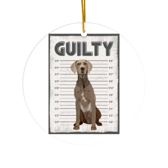 Guilty Weimaraner Mug Shot Ceramic Ornaments