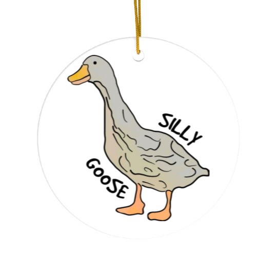 Playful Silly Goose Delight Ceramic Ornaments