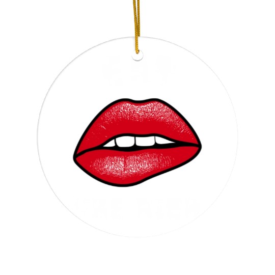 Eat The Rich Red Lips Socialist Ceramic Ornaments