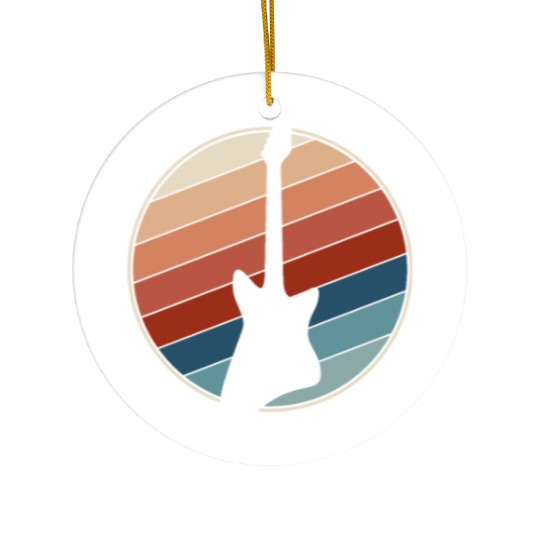 Electric Guitar in Retro Style Ceramic Ornaments