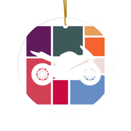 Vintage Motorcycle Racer – Retro Speed Ride Ceramic Ornaments