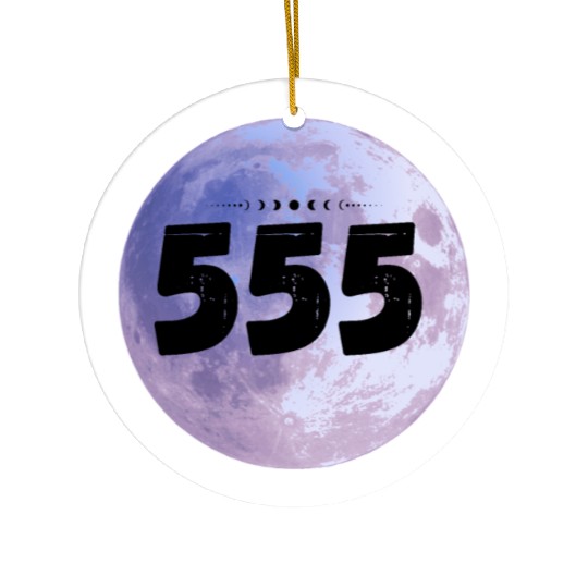 Purple Moon Angel Numbers 555 Ceramic Ornaments