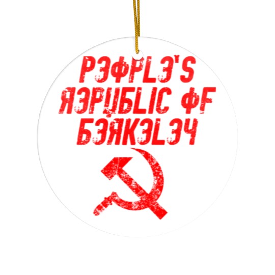 People's republic of Berkeley Communist logo Ceramic Ornaments