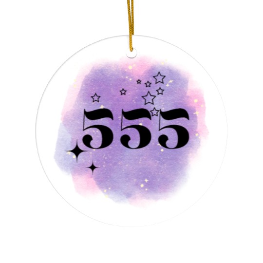 Angel Number 555 Numerology Purple Ceramic Ornaments