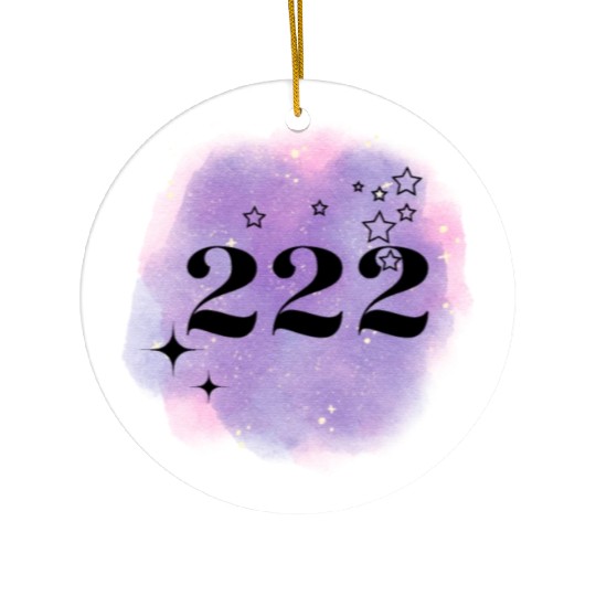 Angel Number 222 Numerology Purple Ceramic Ornaments