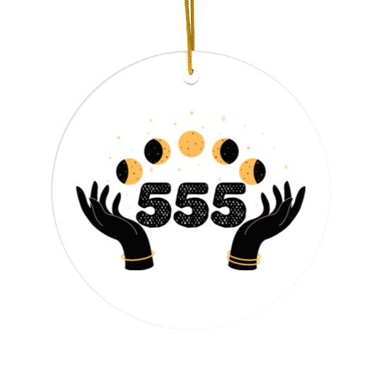Angel Numbers 555 Moon Cycle Hands Ceramic Ornaments