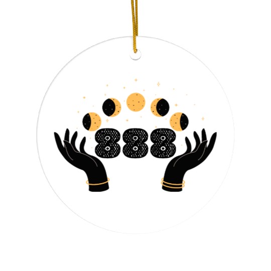 Angel Numbers 888 Moon Cycle Hands Ceramic Ornaments