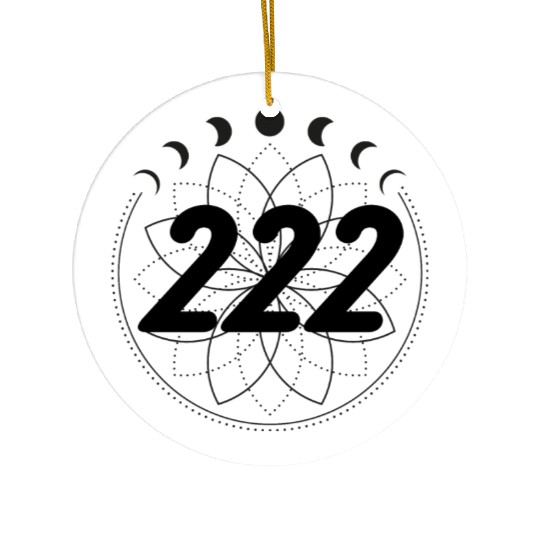 Mandala Angel Numbers 222 Moon Cycle Ceramic Ornaments