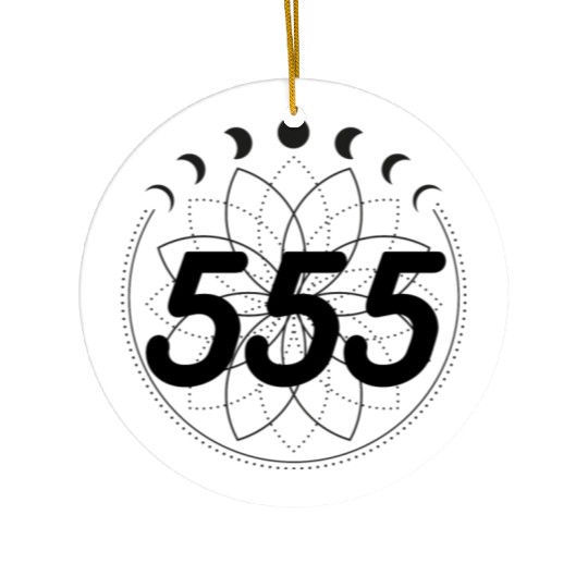 Mandala Angel Numbers 555 Moon Cycle Ceramic Ornaments