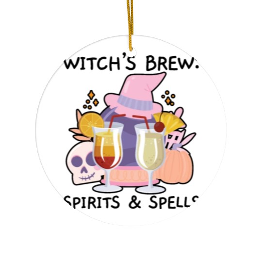 Witch's Brew: Spirits & Spells Bartender Halloween Ceramic Ornaments