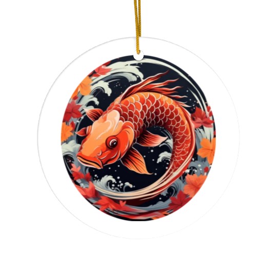 Autumnal Koi Fish at Sunset Ceramic Ornaments