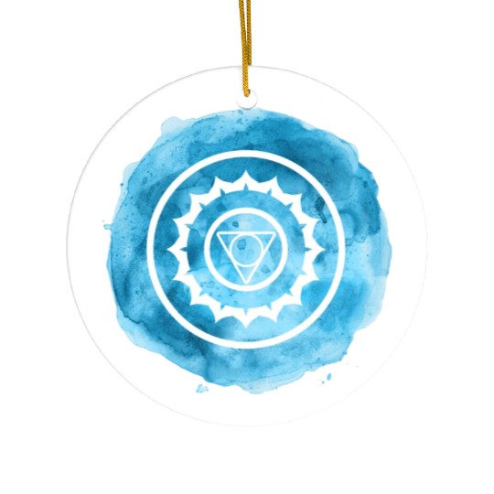 Clear Expressions: Throat Chakra Artistry Ceramic Ornaments
