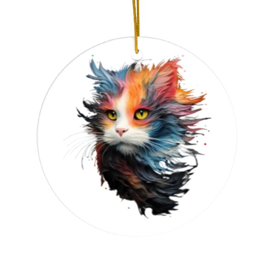 Persian Cat Masterful Animal Painting Ceramic Ornaments