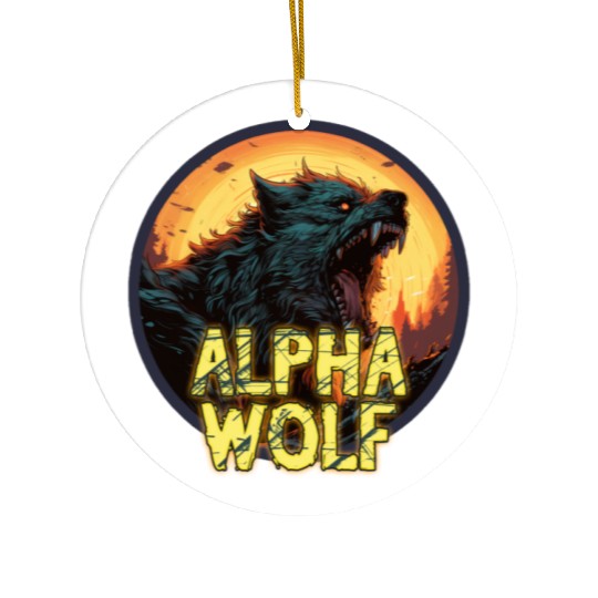 Alpha Wolf Ceramic Ornaments