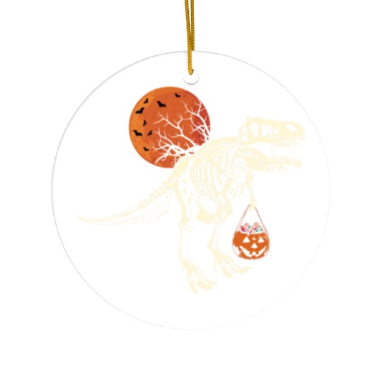 Dinosaur Skeleton Pumpkin Lazy Creepy Halloween Ceramic Ornaments