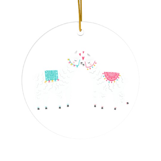 Llama Summer Wedding Anniversary Enet Ceramic Ornaments